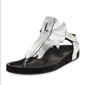 ISABEL MARANT LEAKEY RUFFLES TSTRAP SANDAL